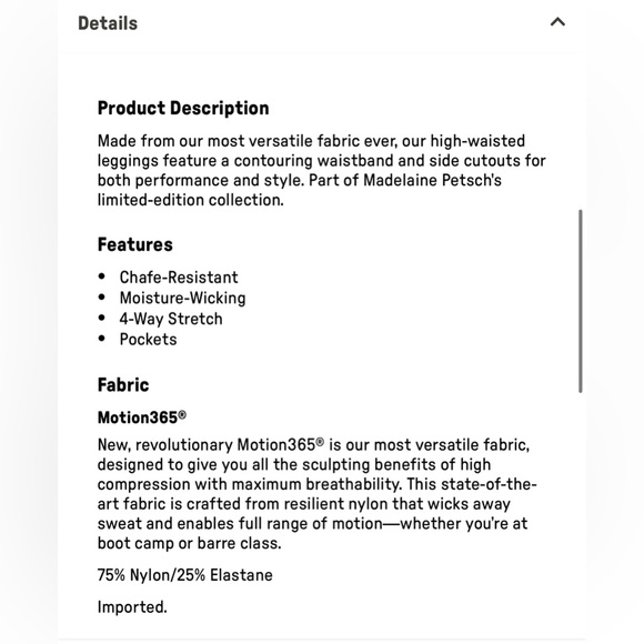 NWOT Fabletics Trinity Motion 365 High Rise Leggings - Picture 5 of 5